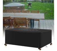 Heavy Du - Housse de table d'extérieur imperméable 40 x 40 cm - Tissu de bœuf anti-UV coupe-vent - Protection de terrasse pour cube/retable en fourrure - Noir