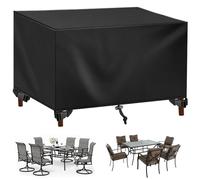 Heavy-Du Housse imperméable en fourrure de jardin noire 260 x 130 x 75 cm - Protection contre les UV pour table de patio reculaire et ensemble de fourrure d'extérieur