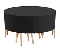 Heavy-Du - Nappe de table ronde imperméable pour table de jardin, 97 x 72 cm, tissu bœuf 420D, résistant aux UV, protection en fourrure pour extérieur, résistant aux intempéries
