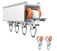 Heavy-Du Rail de plafond blanc avec D Hoo 1,5 m Idéal pour la décoration de la maison Installation facile au plafond Parfait pour rideaux et rideaux