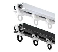 Heavy-Du Rail de plafond encastré avec rouleaux silencieux, idéal pour les cloisons de séparation, les maisons, les bureaux, les hôtels, les balcons - Noir 2 m (2 x 1 m)