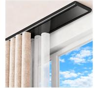 Heavy-Du Rail de Plafond Silencieux en Aluminium 2 Couches 1,6 à 6 m Longueur Réglable Idéal pour Salon Noir 3,9 m