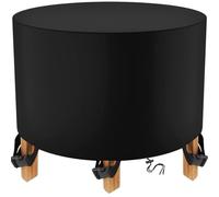 Heavy Du Round Housse de table de jardin imperméable et coupe-vent en fourrure de bœuf 420D anti-UV et indéchirable pour ensembles de terrasse 280 x 140 cm