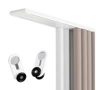 Heavy-Du Silent ain Système de rails à double rangée, support plafond réglable pour salon et chambre à coucher, séparateur de pièce, blanc, 2,9 m
