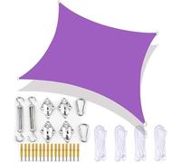 Heavy Du Sun Voile d'ombrage imperméable anti-UV avec kit de fixation lavable pour terrasse, jardin et espaces extérieurs, idéal pour la protection solaire et l'intimité