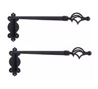 Heavy-Du Tringle à rideaux pivotante avec supports flexibles de 25 mm de diamètre et embouts ronds classiques pour fenêtre et porte - Noir - 120 cm
