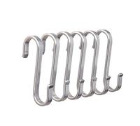 Heavy Duty 304 en acier inoxydable en forme de S crochets en métal pour accrocher, cuisine en métal Pot Pan Hanger Storage Rack placard type S crochets (10PCS)