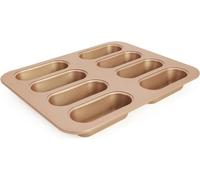 Heavy Duty 8-Hohlraum Antihaft Hot Dog Bun Pan,Cuire Mini Plaque à Hotdog Pour Pain Muffin Gâteau Mini Baguette Hamburger Moules à Sandwichs