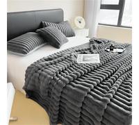 Heavyoff Couverture Polaire Flanelle, Jeté de Canapé Polaire, Couverture lit Epaisse Douce Et Chaude pour Canapé Chaise Gris foncé, 230x250cm