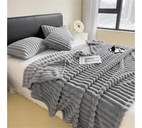 Heavyoff Couverture Polaire Flanelle, Jeté de Canapé Polaire, Couverture lit Epaisse Douce Et Chaude pour Canapé Chaise Gris, 200x230cm