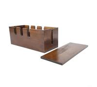 HEBEOT Boîte de rangement de câbles en bois massif pour bureau, maison, bureau, centre de rangement avec design ouvert pour appareils électroniques et accessoires, 31 x 13 x 12 cm (marron foncé)