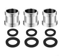HEBEOT Lot de 3 adaptateurs de robinet M22 vers mâle vers mâle en alliage de cuivre massif plaqué chrome pour pulvérisateur d'évier de cuisine et de salle de bain, raccord de tuyau d'arrosage