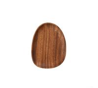 HEBEOT Petit plateau ovale en bois de noyer pour collations, biscuits, pain, fruits, salade (16 x 12 x 2 cm)