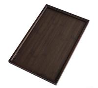 HEBEOT Plateau en bois de noyer massif pour petit déjeuner, tapas, thé, café, pour servir du pain, des fruits, des gâteaux, des desserts (38 x 25 x 2 cm)