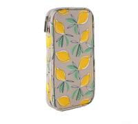 HEBEOT Trousse à crochet vide pour aiguilles Crrochet, motif citron jaune, sac de rangement 29 x 14 x 3,5 cm