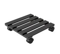 Hebitod Chariot à plantes carré en WPC 30 x 30 cm - Support robuste avec roulettes - Résistant aux intempéries - Charge maximale : environ 80 kg - Pour pot de plantes d'intérieur et d'extérieur - Gris