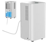 Hebitod Déshumidificateur d'air électrique 16L/24h, déshumidificateur avec écran LED, minuterie - contre l'humidité, séchage du linge, dégivrage, arrêt automatique, tuyau d'évacuation, taille de la pi