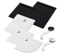 Hebitod Receveur de douche 90 x 120 x 4 cm avec siphon, 4 cm plat, blanc | Ouverture de vidange de 90 mm de diamètre, kit complet avec bonde de vidage, pour petites salles de bains