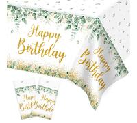 Heboland 2pcs Nappe Anniversaire Vert, Neutre Nappe Verte Sauge 137 x 274cm Nappe Verte Jetable Rectangulaire Plastique pour Decoration Anniversaire Fête Garçon Fille