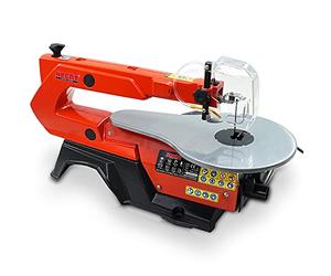 HECHT Scie à chantourner électrique de 120 W pour loisirs et modélisme - Serrage rapide - Base massive - Table de travail réglable à 45° - Lame de scie à chantourner de 127 mm de long