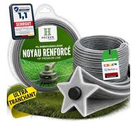 Heckenpracht® Fil de débroussailleuse avec noyau de renfort - 2,4 mm x 100 m - Profil étoile extrêmement tranchant - Fil pour débroussailleuse - Fil pour débroussailleuse