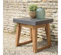 Hector - table d'appoint rect. 50x40cm effet béton foncé pieds trapèze