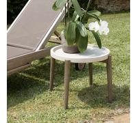 Hector - table d'appoint ronde diam 50 cm plateau béton beige