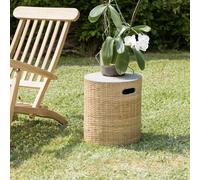 Hector - table d'appoint ronde plat. En béton socle en bambou