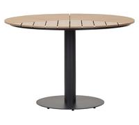 Hector Table de jardin Ø113 cm, noir, teck frêne.