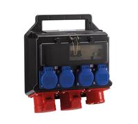 HEDI Répartiteur Mobile à Courant triphasé (Courant triphasé 16 A, 2 CEE 5 x 16 A et 4 Prises avec Contact de Protection, fusibles 2 x B 16 A) KV402016I Multicolore