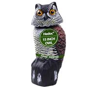 Hedoc Leurre de Hibou avec tête rotative, Épouvantail Naturel Faux hiboux pour effrayer Les Oiseaux, contrôle des Oiseaux et Protection dissuasif pour Le Jardin en Plein air