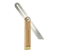 hedue® Fausse équerre de menuisier A233 - Fausse equerre menuisier en hêtre avec trou oblong et garniture en laiton, angle réglable, 30 cm
