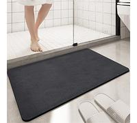 Heeboode Tapis de Bain Absorbant, Tapis de Douche Antidérapant, Tapis de Bain Diatomite, Bath Mat, Tapis de Salle de Bain, Tapis Douche, Tapis Salle de Bain Antidérapant Absorbant Noir-100x120cm