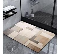 Heeboode Tapis de Bain Super Absorbant Diatomite Tapis de Douche, Tapis Art Tapis Petit Taille Deco Salle de Bain Tapis Microfibre, Tapis en Pierre Salle de Bain DéCorer pour Portes, Salon, 60x90cm