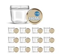 HEEKSE bocaux en verre avec couvercles (240 ml - 12 pcs)