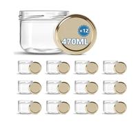 HEEKSE Lot de 12 Bocaux en verre-Terrine 470 ml -avec les couvercles-Fabrication française