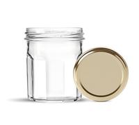 HEEKSE lot de 24 pots et bocaux à confitures en verre-Fabrication française (200mlX24)