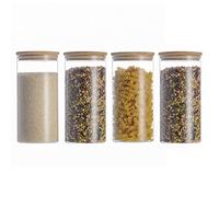 HEEKSE Lot de 4 Bocaux en Verre avec Couvercles (1.3L)-10 X 20.8 cm