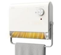 Heelay Chauffage soufflant électrique 2000 W pour salle de bain | Chauffage rapide en 2 secondes, direction du flux d'air réglable à 40°, portée de 120 cm, filtre lavable, porte-serviettes