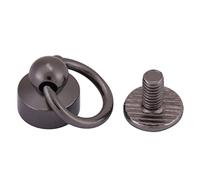 HEEPDD 20pcs Rivet Bricolage Cuir Artisanat 8mm vis à métaux Rivet avec Anneau de Traction Boucle Boucles en Laiton Anneau Mamelon Ongles assemblée Boulon pour Bourse Portefeuille Sac à Main(Noir)