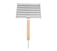 HEEPDD Autres Fournitures de Pique-nique pour Barbecue Support à Rouleaux BBQ Hot Dog Griller 5 Capacités en Acier Inoxydable avec Manche en Bois Extra Long et 4 Brochettes pour Grill en Plein Air