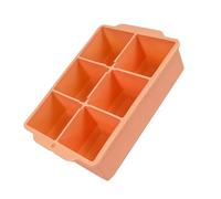 HEEPDD Bac à Glaçons en Silicone avec Couvercle, Lot de 2 Grands Moules à Glaçons Carrés pour Whisky, Cocktails, café, sans BPA, Libération Facile, sans Odeur, 6 par Plateau pour (PINK)