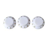 HEEPDD Boutons de Remplacement pour Guitare électrique Bouton de Volume en Plastique Noir avec Lettrage doré Boutons de Commande d'installation Facile pour la Réparation d'instruments de Joueurs