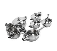 HEEPDD Ensemble d'outils de Cuisine Ensemble de Cuisine de 7 Pièces Casseroles et Poêles pour Frire, Cuisson, Ragoût avec Conduction Thermique Uniforme pour Chef à Domicile, Batterie de en Acier