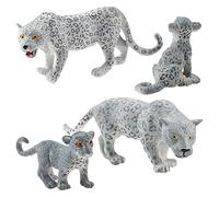 HEEPDD Figurine de Léopard Modèle Animal en PVC, Léopards Miniatures Réalistes à Collectionner pour Enfants, Jeu éducatif, Décoration de Jardin, de Bureau, Ornementation de Jardin (4 modèle léopard)