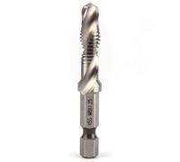 HEEPDD Foret à Poignée Hexagonale HSS M8 X 1,25, Foret composé 3 en 1 avec Chanfrein à Centrage Automatique, Tige de 6,35 Mm pour Métal Souple, Aluminium, Fer, Réparation du Travail des Métaux,