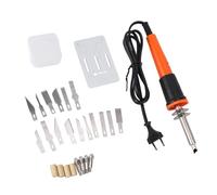 HEEPDD Kit Couteau Chaud Électrique 220V Poignée en Caoutchouc | 16 Têtes de Accessoires,Support Métallique,4 Manchons de Serrage,Pour Mousse Plastique et Tissu,Formes de Lames Variées