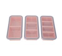 HEEPDD Lot de 3 Moules à Soupe en Silicone avec Couvercles, Plateau divisé en 9 Cubes pour le Stockage du Bouillon, Passe au -ondes, Conteneurs D'organisation Empilables pour (rose clair)