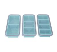 HEEPDD Lot de 3 Moules à Soupe en Silicone avec Couvercles, Plateau divisé en 9 Cubes pour le Stockage du Bouillon, Passe au -ondes, Conteneurs D'organisation Empilables pour (BLUE)