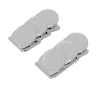HEEPDD Lot de 6 Pinces Magnétiques Blanches en Acier Inoxydable pour Réfrigérateur, Tenue Solide, sans Rayures, Antirouille, pour Réfrigérateur, Tableau, Bureau, Cuisine, Salle de ffichage